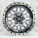 RIN 16X10 6-139.7 R1 SPORT QC1668 BLACK MACHINED FACE+MI+GOLD RIVETS ET-25 CB110