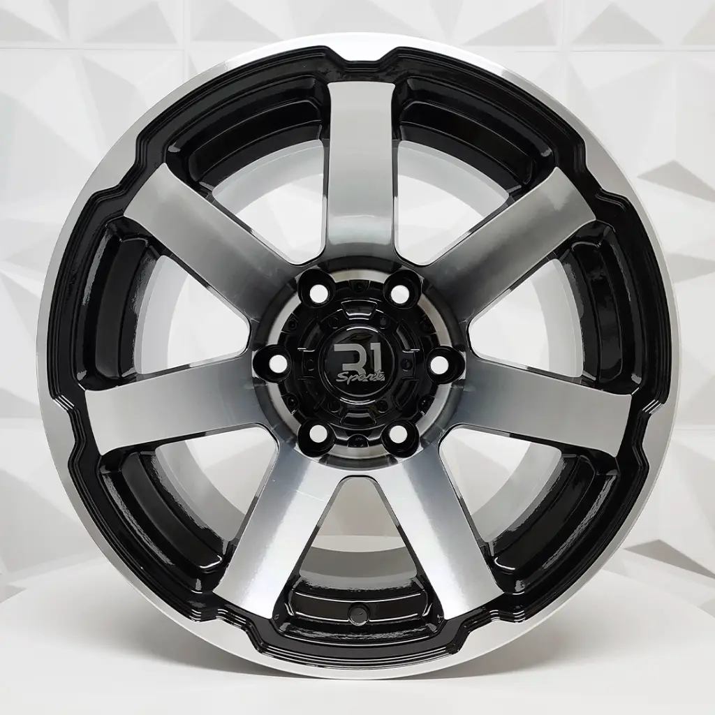 RIN 15X10 5-114.3 R1 SPORT QC1856 BLACK MACHINED FACE MACHINE LIP ET-44 CB73.1