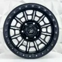 RIN 16X8 6-139.7 R1 SPORT QC1743 MATT BLACK MACHINED+CHROME RIVETS ET0 CB110