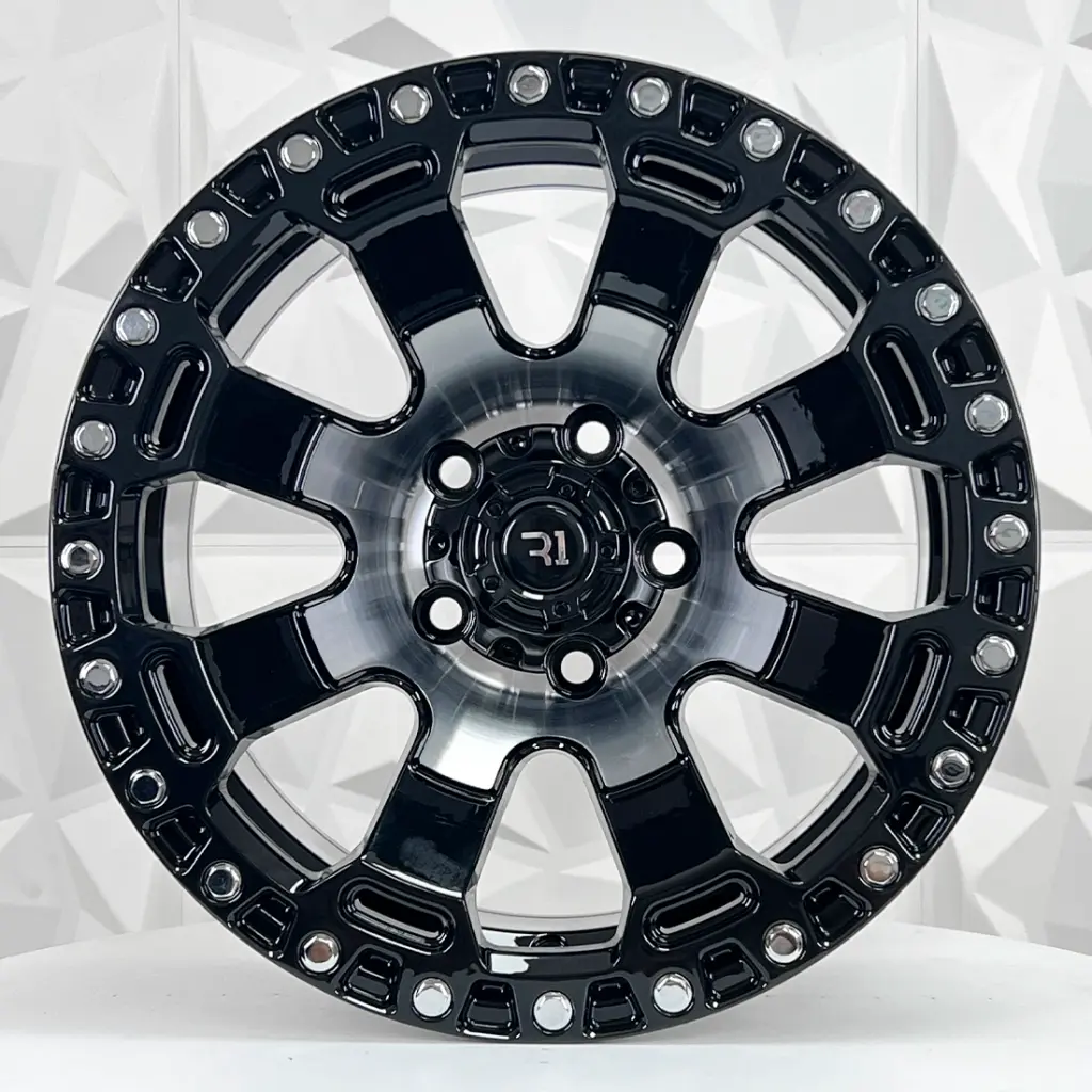 RIN 15X8 5-114.3 R1 SPORT QC829 BLACK MACHINED FACE+RIVETS* ET-15 CB84