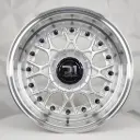 RIN 15X8 4-100/114.3 R1 SPORT QC1286 BB SILVER MACHINE LIP+RIVETS* ET20 CB73.1