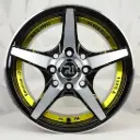 RIN 13X5.5 4-100/114.3 R1 SPORT QC5203 BLACK MACHINED FACE+UNDERCUT GOLD ET30 CB73.1