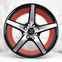 RIN 15X7 4-100/114.3 R1 SPORT QC5154 BLACK MACHINED FACE+INNER RED ET35 CB73.1