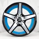 RIN 14X6 4-100/114.3 R1 SPORT QC5154 BLACK MACHINED FACE+INNER BLUE ET30 CB73.1