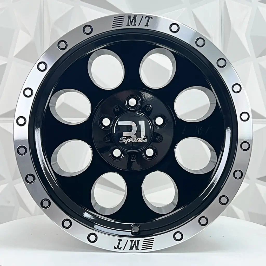 RIN 15X10 5-114.3 R1 SPORT QC812 BLACK MACHINE LIP ET-44 CB83.1