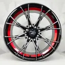 RIN 15X8 4-100/114.3 R1 SPORT DX820 BLACK MACHINE FACE RED UNDERCUT* ET15 CB73.1