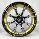 RIN 15X8 4-100/114.3 R1 SPORT DX820 BLACK MACHINE FACE GOLD UNDERCUT* ET15 CB73.1