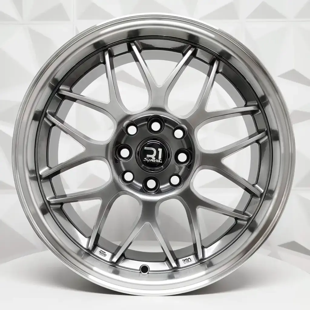 RIN 16X7 5-100 R1 SPORT SH37 HYPER BLACK MACHINE LIP ET30 CB73.1