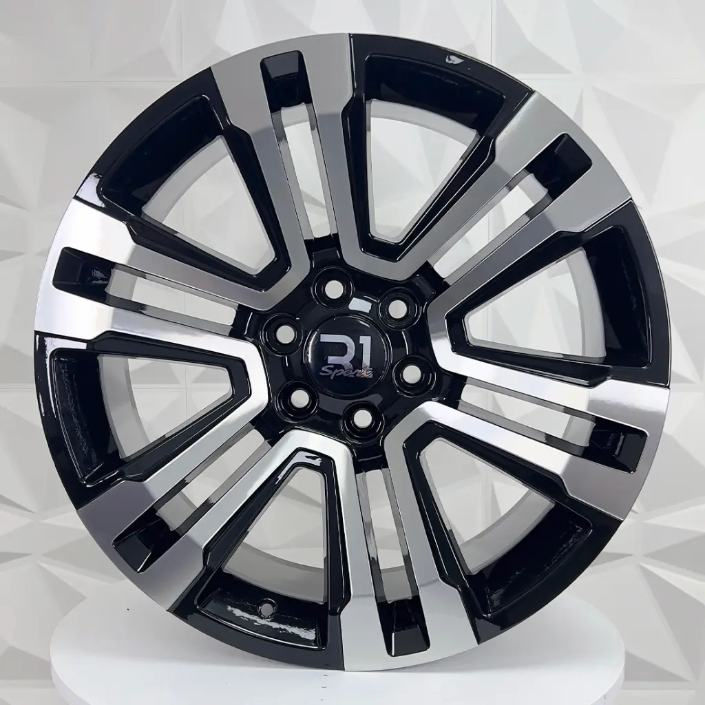 RIN 22X9 6-139.7 R1 SPORT G10 BLACK MACHINE FACE ET24 CB78.1