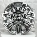 RIN 22X9 6-139.7 R1 SPORT 7037/7116 GUNMETAL MACHINE FACE INSERT CROME ET28 CB78.1