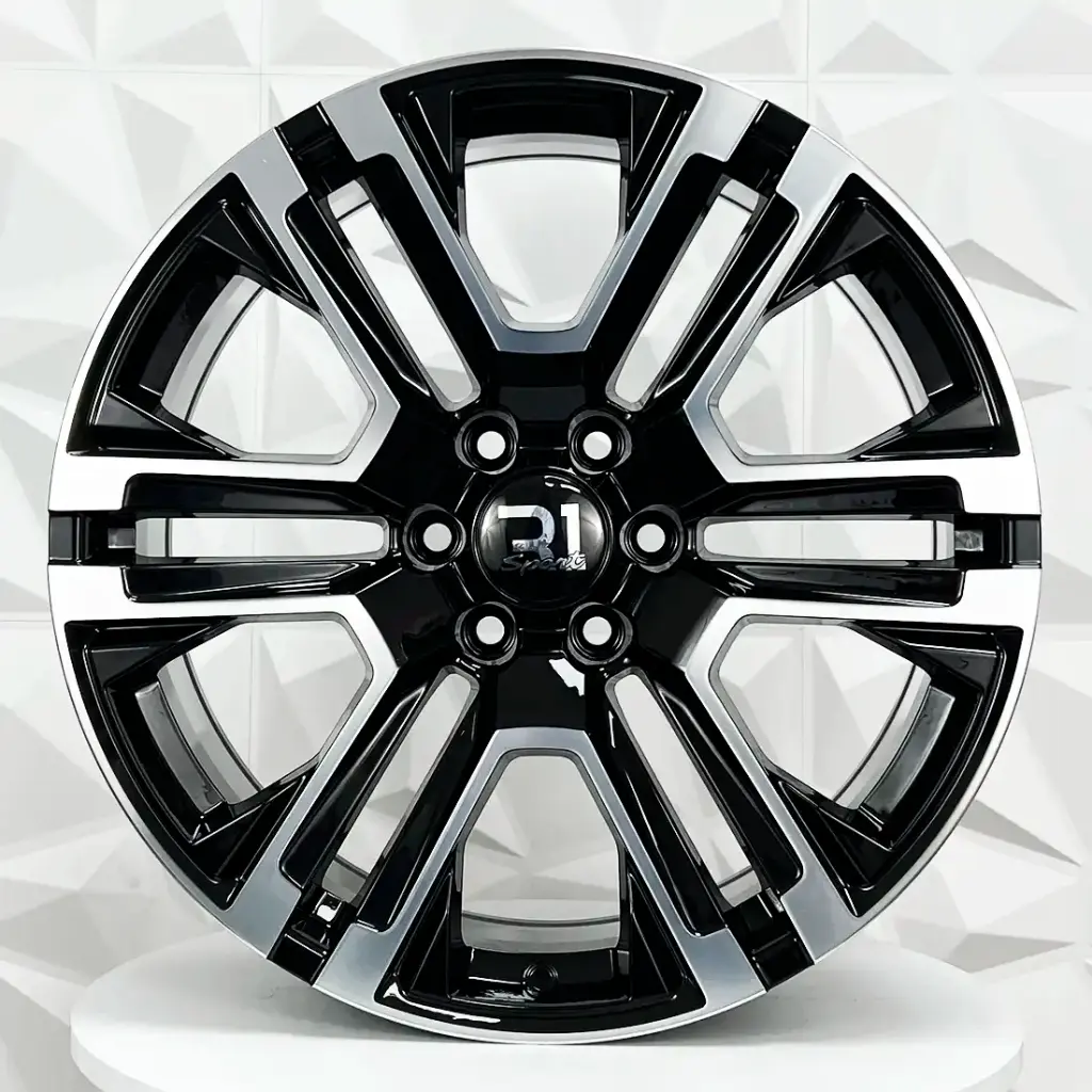 RIN 22X9 6-139.7 R1 SPORT UFO- 6108 BLACK MACHINE FACE ET27 CB78.1