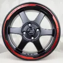 RIN 14X6.5 4-100 R1 SPORT JA036 MATE BLACK+RED ET25 CB73.1