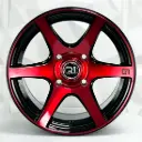 RIN 14X8 4-114.3 R1 SPORT 6064 BLACK MACHINE FACE+RED ET15 CB73.1