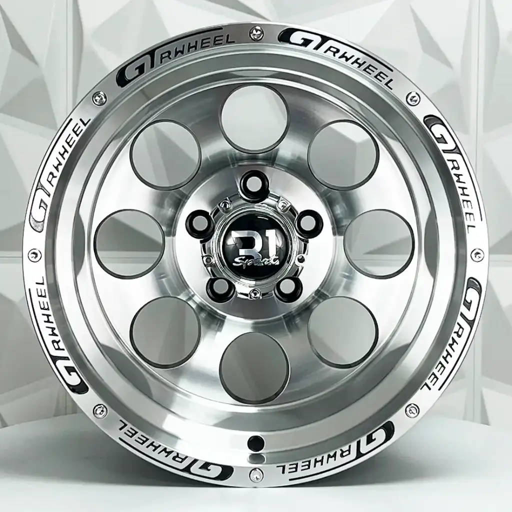 RIN 15X10 5-114.3 R1 SPORT 8007 BLACK MACHINE FACE MACHINE LIP ET-44 CB73.1