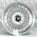 RIN 17X8 4-100/114.3 R1 SPORT DX163 SILVER MACHINE LIP CHROME RIVETS ET25 CB73.1