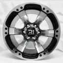 RIN 15X10 6-139.7 R1 SPORT X067 BLACK MACHINE FACE+BLACK RIVET ET-44 CB110.1