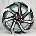 RIN 14X7.5 4-100/114.3 R1 SPORT 373 BLACK MACHINE AND GREEN UNDERCUT ET0 CB73.1