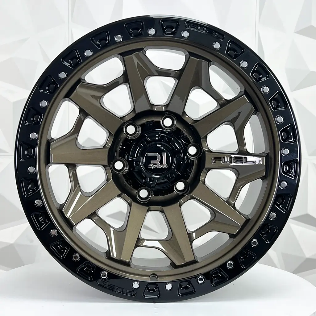 RIN 17X9 6-139.7 R1 SPORT QC1261 BRONZE+BLACK LIP+CHROME RIVETS* ET0 CB106.1