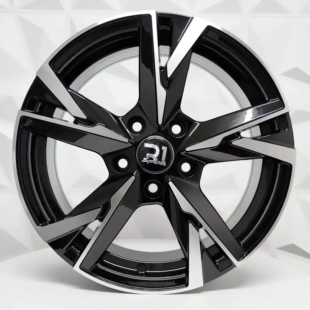 RIN 16X6.5 5-112 R1 SPORT 6407 BLACK MACHINE FACE ET40 CB73.1