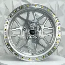 RIN 17X9 5-127 R1 SPORT QC1668 SILVER MF+LIP GOLD RIVETS ET-15 CB83