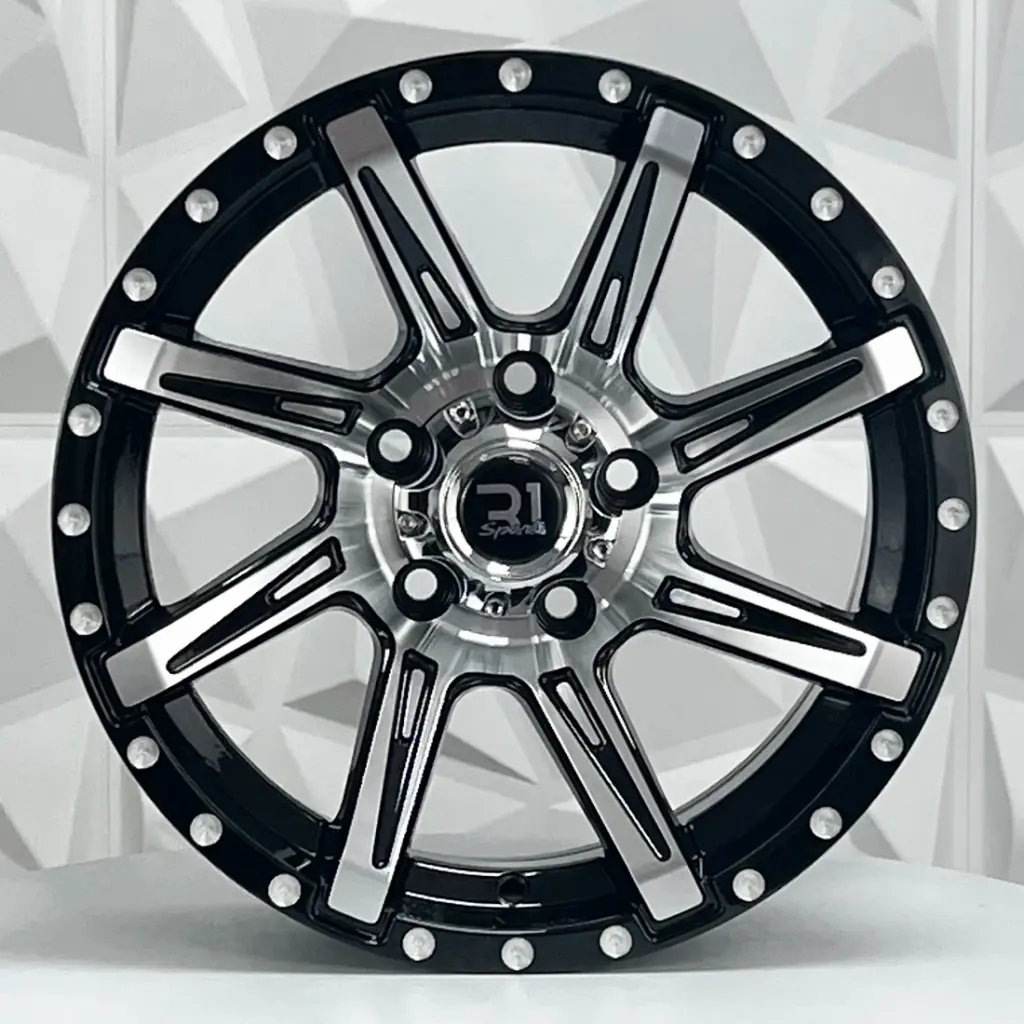 RIN 15X7 5-114.3 R1 SPORT 1081 BLACK MACHINE FACE ET-10 CB73.1