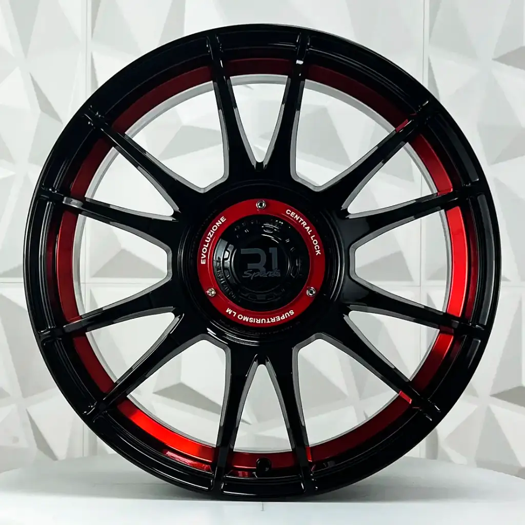 RIN 15X7 5-100 R1 SPORT JCW48 BLACK RED UNDERCUT* ET35 CB73.1