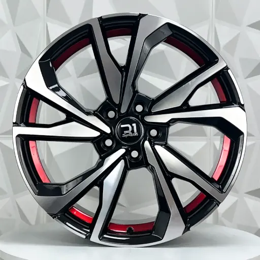 [189238] RIN 18X8 5-114.3 R1 SPORT 1039HB MACHINE BLACK+ UNDERCUT RED ET38 CB73.1