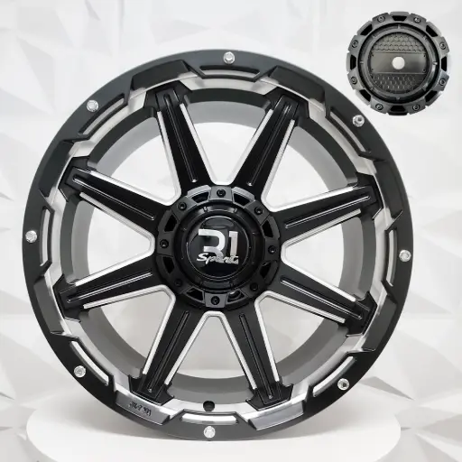 [207548] RIN 20X9.5 6-139.7 R1 SPORT LP09 MATT BLACK MILLING+CHROME RIVETS ET10 CB106.1