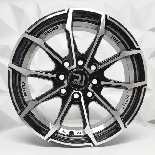 [148583] RIN 14X5.5 4-100 R1 SPORT RGW8815 BLACK MACHINE FACE+UNDERCUT ET35 CB73.1 