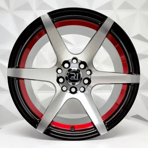 [158605] RIN 15X8.25 4-100/114.3 R1 SPORT RGW56092 MACHINE BLACK+RED UNDERCUT ET0 CB73.1 