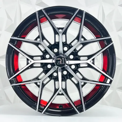 [153519F] RIN 15X7 4-100/114.3 R1 SPORT 2042 BLACK MACHINE RED LINE ET0 CB73.1 