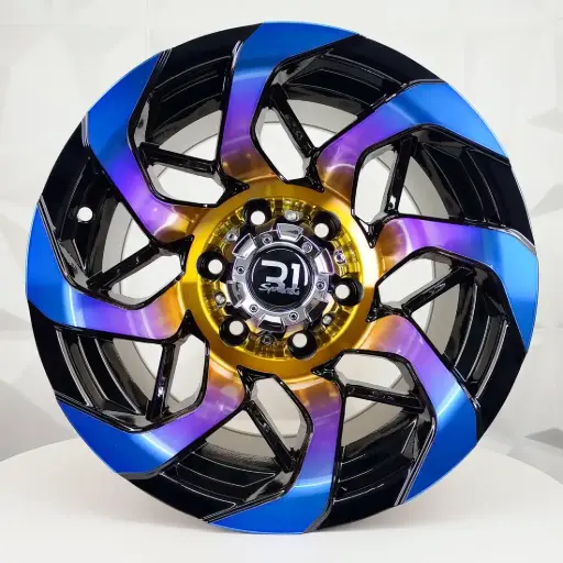 [151639] RIN 15X10 6-139.7 R1 SPORT DX653 BLACK MACHINE FACE+RAINBOW ET-44 CB110.1 