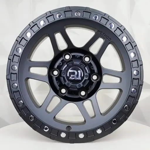 [154712] RIN 15X8 6-139.7 R1 SPORT QC1294 MATE BLACK CHROME RIVETS ET0 CB110