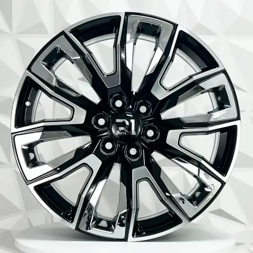 [229290] RIN 22X9 6-139.7 R1 SPORT 7041 BLACK MACHINE FACE INSERT CHROME ET28 CB78.1