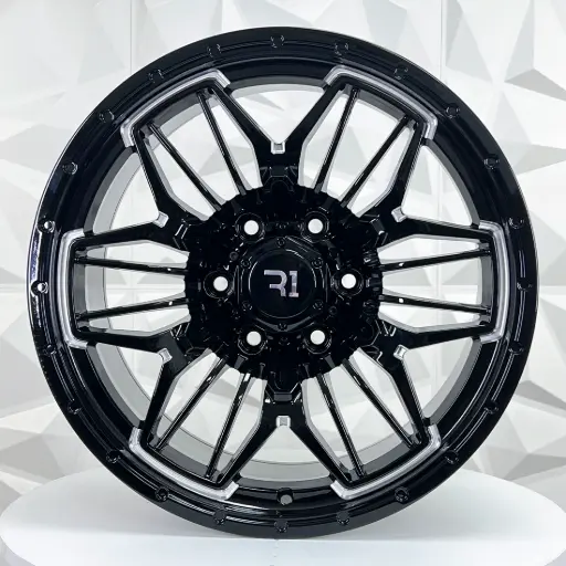 [180602] RIN 18X9 6-139.7 R1 SPORT F8749 BLACK+MILLING ET12 CB106.1