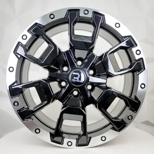 [176666] RIN 17X7.5 6-114.3 R1 SPORT 1085 BLACK MACHINE LIP ET25 CB66.1
