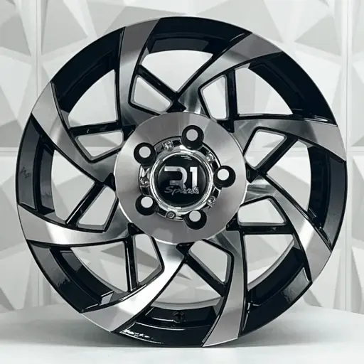 [156793] RIN 15X8 6-114.3 R1 SPORT 1074 BLACK MACHINE FACE MACHINE LIP ET-15 CB73.1