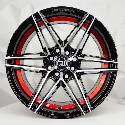 [153521F] RIN 15X7 5-100 R1 SPORT 2061 BLACK MACHINE RED UNDERCUT* ET0 CB73.1