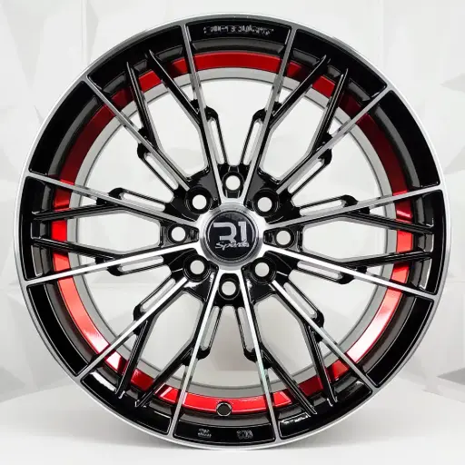 [153522F] RIN 15X7 4-100/114.3 R1 SPORT 2062 BLACK MACHINE RED UNDERCUT* ET0 CB73.1