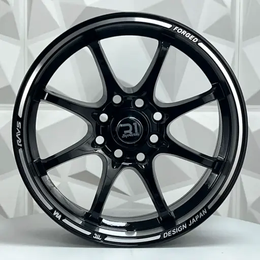 [156786F] RIN 15X7 4-100/114.3 R1 SPORT X089 BLACK ML MACHINE LINE ET35 CB73.1