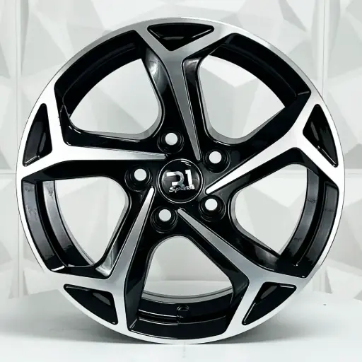 [166593] RIN 16X6.5 5-100 R1 SPORT 5216 BLACK MACHINE FACE ET35 CB57.1