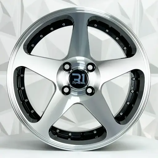 [156545] RIN 15X7 4-100 R1 SPORT 766 POLISHED FACE/BLACK WINDOWS ET32 CB73.1
