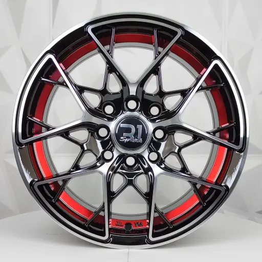 [148601] RIN 14X6 4-100/114.3 R1 SPORT RGW458 MACHINE BLACK+UNDERCUT RED ET38 CB73.1