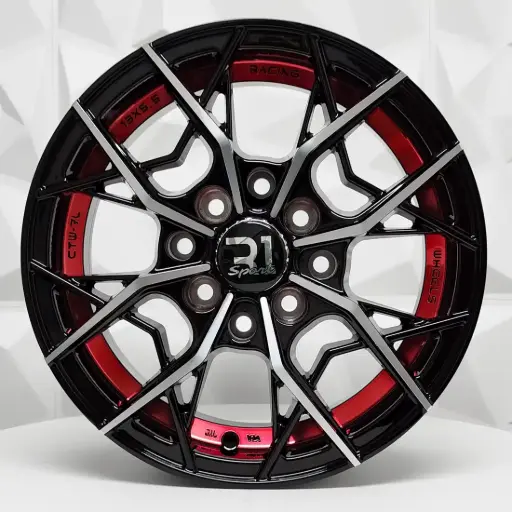 [148604] RIN 14X5.5 4-100/114.3 R1 SPORT RGW03 MACHINE BLACK UNDERCUT+RED ET38 CB73.1