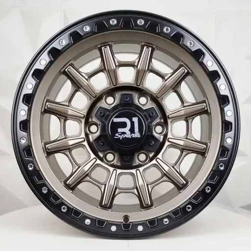 [158631] RIN 15X8 6-139.7 R1 SPORT RGW50548 MATT BRONZE
 + BLACK LIP+CHROME RIVETS ET0 CB110