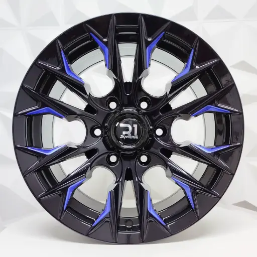 [178654] RIN 17X9 6-139.7 R1 SPORT RGW488 BLACK+MILLING BLUE ET0 CB110
