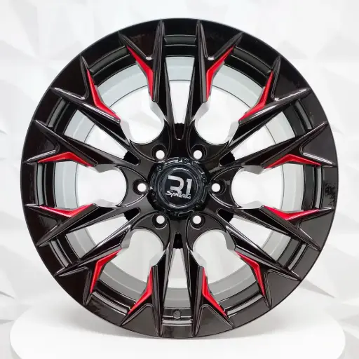 [178655] RIN 17X9 6-139.7 R1 SPORT RGW488 BLACK+MILLING RED ET0 CB110