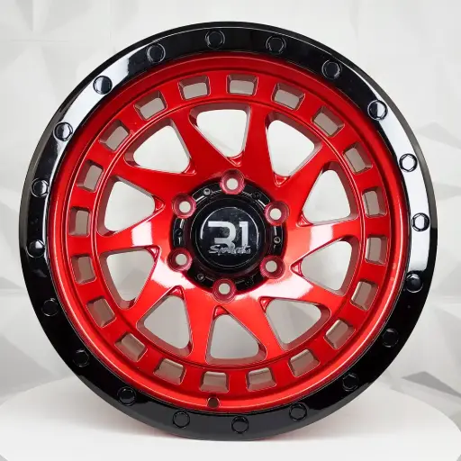 [178659] RIN 17X9 6-139.7 R1 SPORT RGW8855 RED FACE BLACK LIP+CHROME RIVETS ET0 CB110