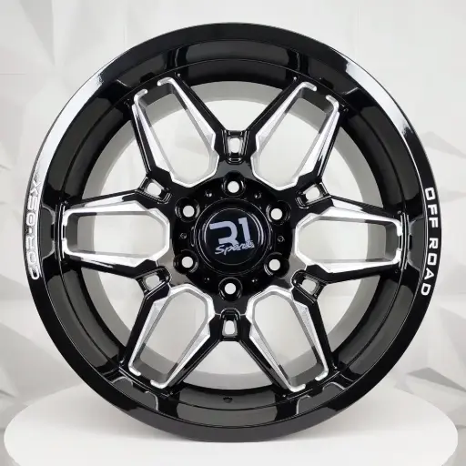 [188623] RIN 18X9 6-139.7 R1 SPORT COR-05X GLOSS BLACK+MILLED SPOKE+WORDS ET15 CB106.1