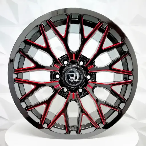 [208606] RIN 20X9 6-139.7 R1 SPORT 634 BLACK+MILLING RED ET15 CB110